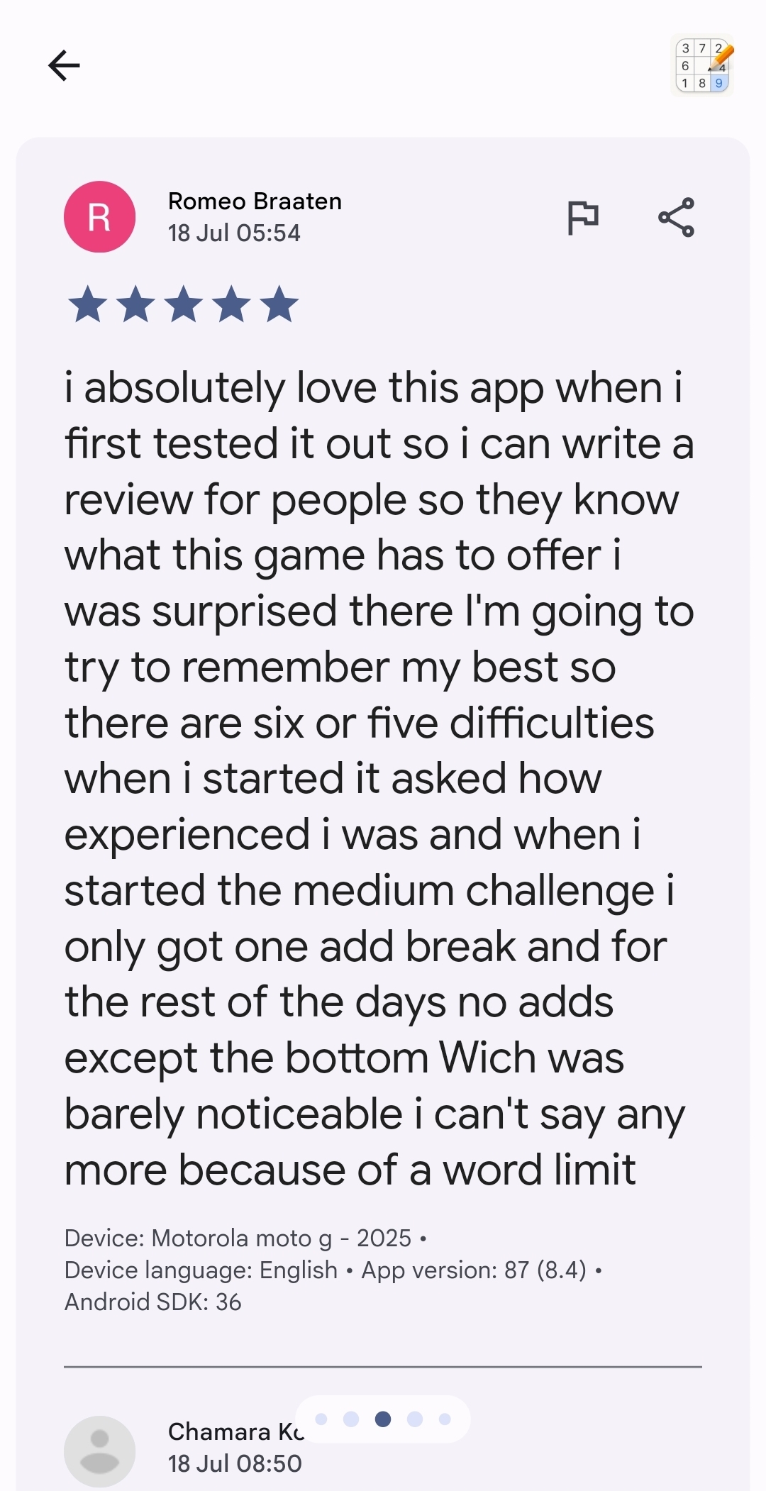 Play Store review screenshot 2
