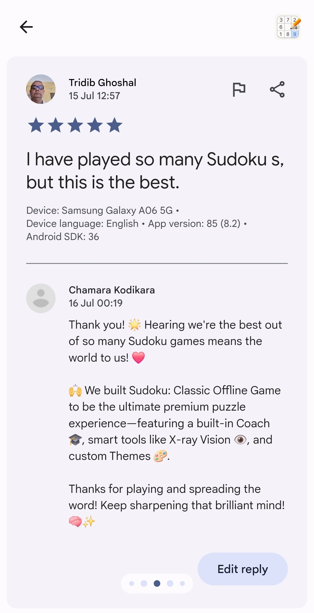 Play Store review screenshot 3