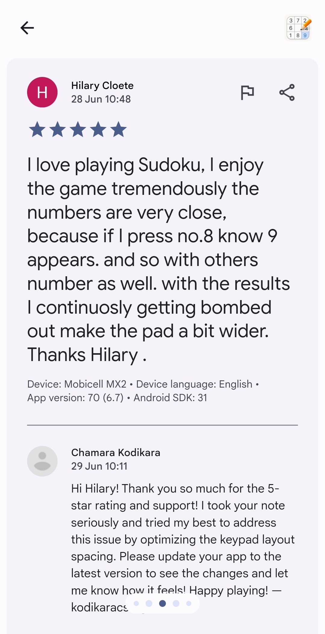 Play Store review screenshot 4